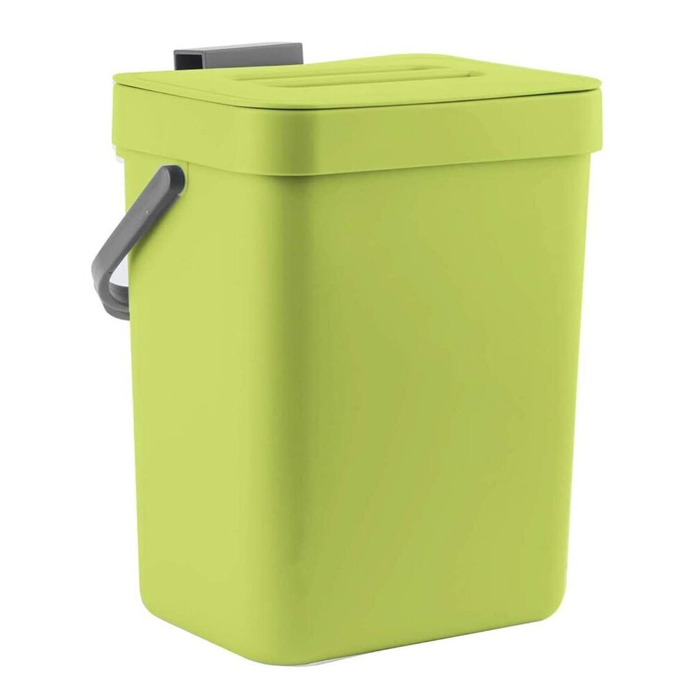 Odor-Free 3L Food Waste Bin - Compact Green Compost Container for Kitchen